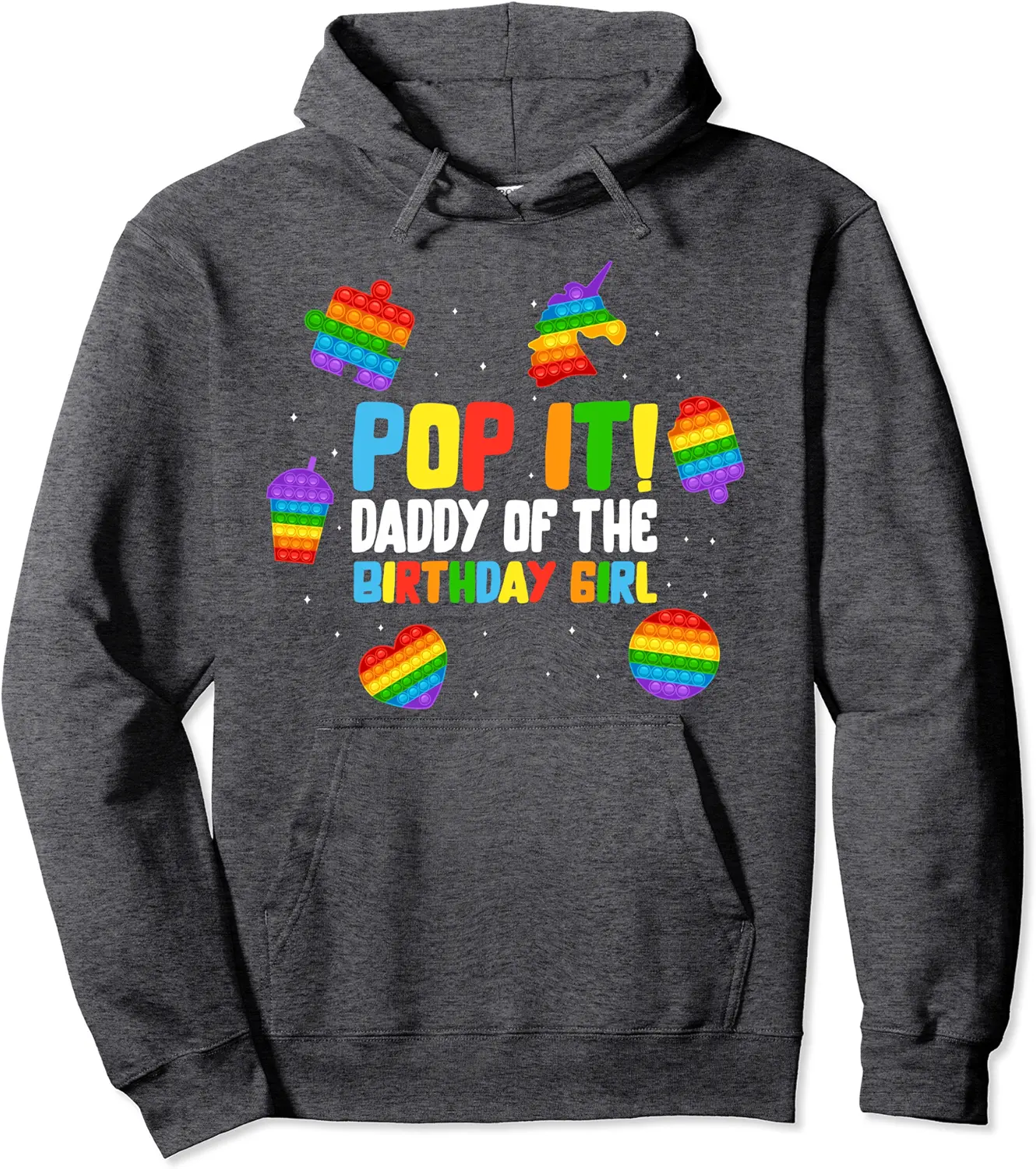 Pop It Daddy of the Birthday Unicorn Girl Fidget Matching ki Pullover Hoodie - Briannama Shop 91B09SZNKG4V