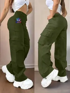 Women's casual cargo pants – medium stretch, Fit, high-waisted design with practical pockets.