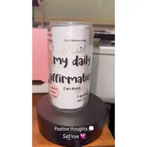 Daily Affirmations Glass Can Tumbler