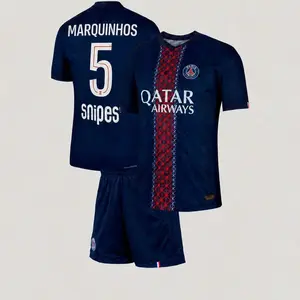 Marquinhos 5 2025/26 PSG Home Full Set Soccer Kit, Premium Fabric Match Style Set G