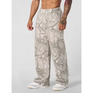 New Mens Young Tree Camo Baggy Joggers Comfort Sweatpants American Trendy Sportswear Wide-Leg Straight Casual Pants for Men Harajuku Camouflage Print Y2K Fit