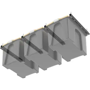 Ceiling Tote Storage Rails, Heavy Duty Garage Ceiling Bin Storage Rack Adjustable Overhead Tote Slide Rail(4 Pack for 3 Bins, Bins Are Not Included)