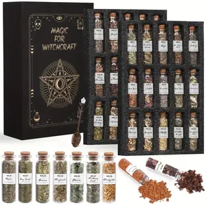 Ultimate Valentine Gift: 30-Piece Beginner Witchcraft Set with Dried Herbs & Crystal Spoon for Wiccan, Astrology & Lunar Magic