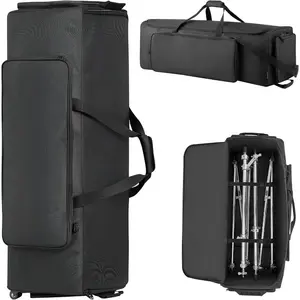 VEVOR Drum Hardware Bag with Wheels, 1680D, Drum Set Equipment Carry Bag, Carrying Case with Sturdy Handle, Durable Zipper, Smooth PVC Wheels, Multiple Pockets, for Hardware and Stand Accessory, BlackVEVOR Super Brand Day