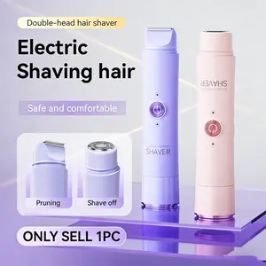 Dual-Head Electric Shaver, Wireless USB Charging, Eyebrow Trimmer, Wet & Dry Body Hair Removal, Ideal Gift Choice