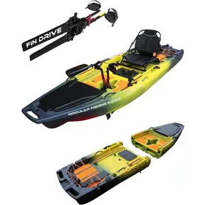 13.8ft Rocket Tandem Modular Pedal Fishing Kayak Go Solo or Tandem| Fin Drive | 550lbs Capacity | HDPE | No Roof Rack Needed
