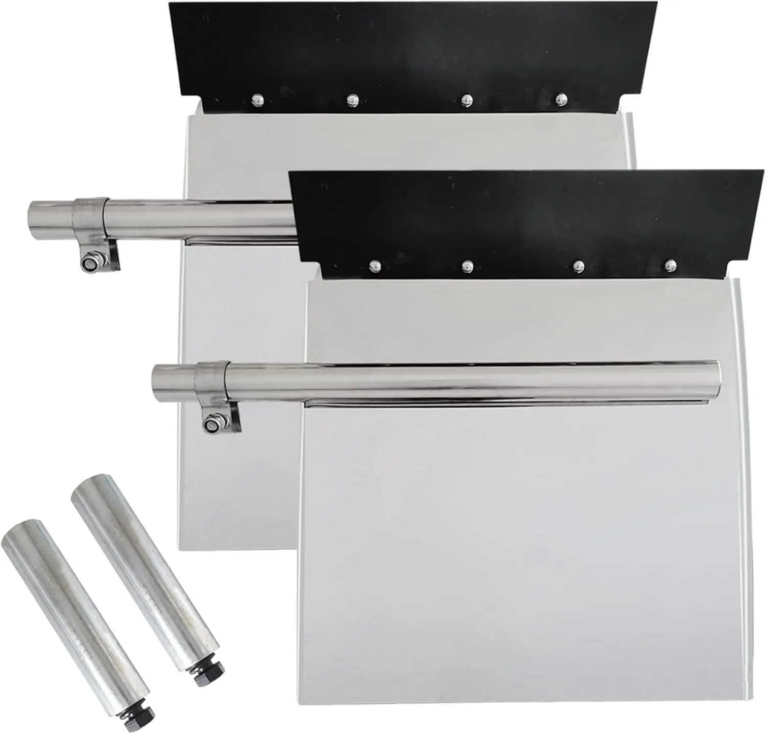 24'' x 24'' Stainless Steel Quarter Fender with Single Bolt Mounting Brackets fit for Semi Truck, 2PCS