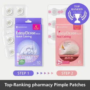[EasyDerm] 2-Patches Combo | Cica Ampoule Included | Quick Calming Magnesium Patches (10 Patches), Real Calming Patches| (6 Count) | Facial Pimples | Acne remover