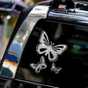 Cute Sparkling Butterfly Car Decor Stickers, Popular Waterproof Vinyl Vehicle Decal, Multifunctional Motorbike Exterior Trim, strong adhesive performance & delicate pattern, great for casual styling and outdoor vehicle ornamentation