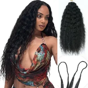 Wet and Wavy Super Wave Knotless Pre-Separated Feather Crochet Hair Extensions Human Hair Water Wave Crochet Hair Machine Made Feather Human Hair Extension Water Wave Human Hair Lightweight Reusable For Braiding Natural Color