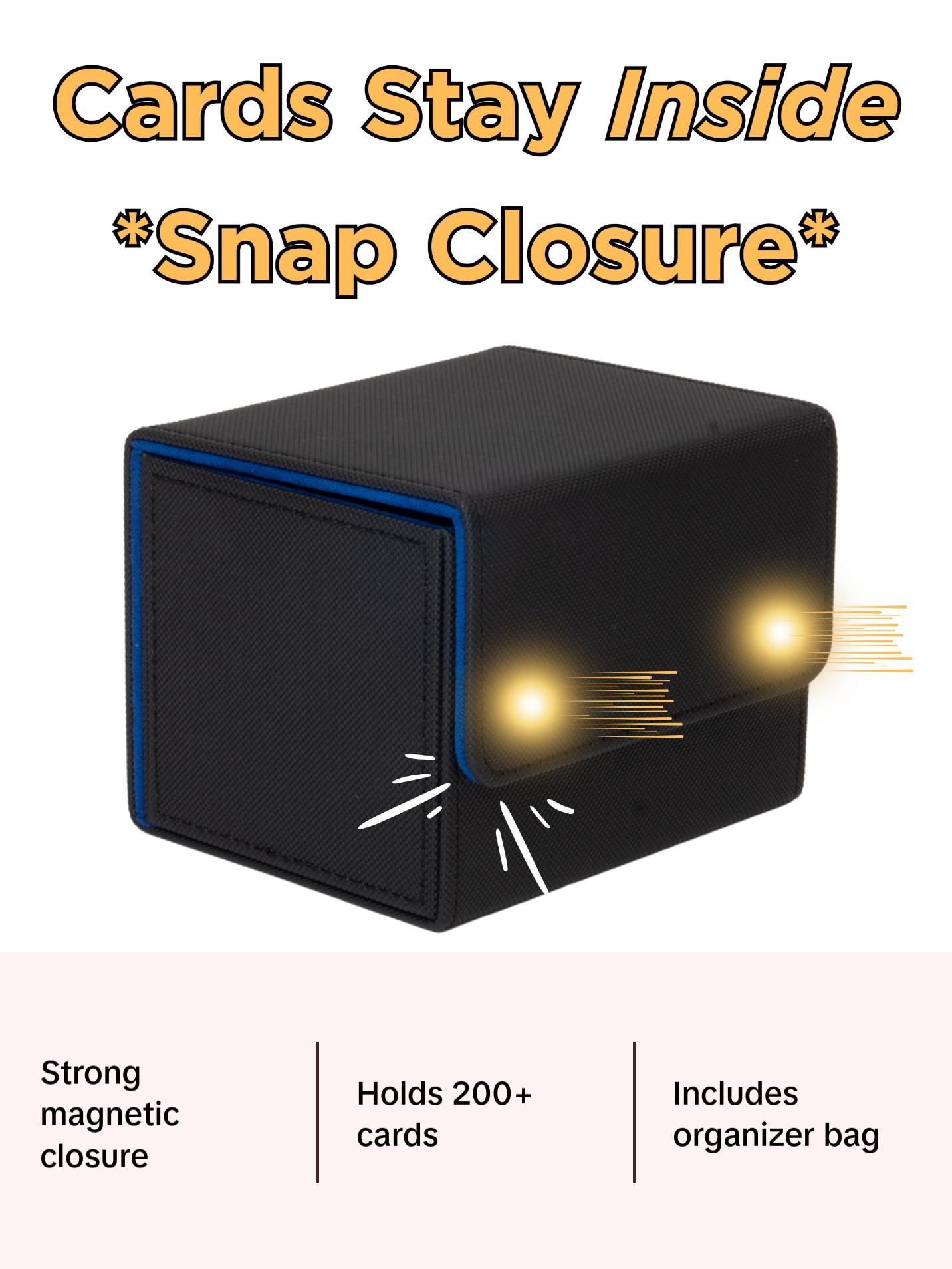 Infinity Vault 2-Pack Durable 100 Card Deck Boxes - MTG Commander Friendly - Protect 200+ Double Sleeved Cards - Sidewinder Deck Boxes (Blue Interior)