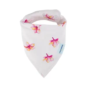 Coco Moon Plumeria Bandana Bib - Buttery soft and absorbant
