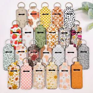 Chapstick Holder Keychain | Retro Lip Balm | Boho Lip Balm Holder Keyring | Happy Face | Retro Lip Balm Gift | Keychain Accessory | Girl cute keychain