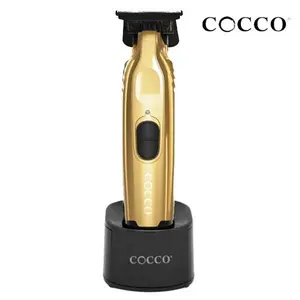 COCCO Veloce Pro Trimmer GOLD, Digital Gap Ambassador DLC Blade Edger, High-Torque Brushless BLDC Motor, Cordless, All-Metal Design, Lithium-Ion Battery, Charging Base Included, Gold