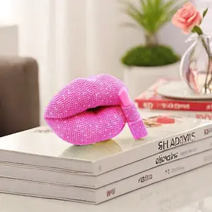 Sexy Lipstick Lips Statue Ornament, Studded Decor, Home Decor Accessory, Perfect for Home Living Room Office Restaurant Decor, Ideal Valentine's Day Thanksgiving Christmas Gift
