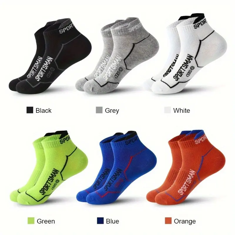 Women's 6 Pairs High-Quality Professional Sports Socks, Absorbent Moisture-Wicking Graphics Mid-Calf Mid-Cut Socks for Running, Cycling, Absorbent Sports Socks