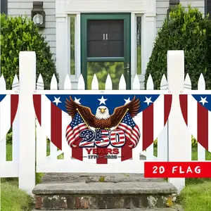1pc America 250th Anniversary Half-Circle Garden Banner 36x18 Inch, Patriotic Semi-Circle Flag Design for Outdoor Stairs & Yard Decor, Unique Shape No Flagpole Needed