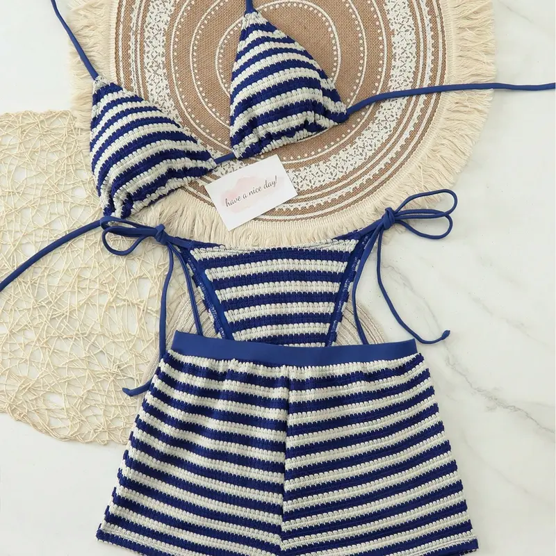 Women's Fashion Split Plain Bikini Set, Bikini Beachwear, Stylish Two-Piece Swimsuit, Perfect for Beach & Pool, Trendy Summer Swimwear, Summer Swimsuits for Women