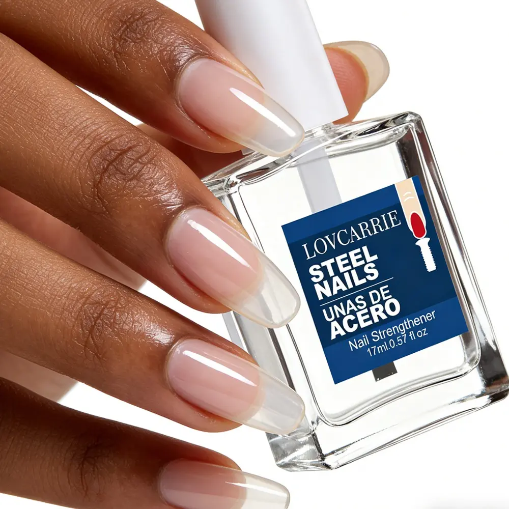 Lovcarrie 17ml Clear Nail Hardener, Nail Strengthener, quick-drying and strengthening formula to repair dry, flaking, and brittle nails. Can be used before or after manicures to leave nails strong and glossy. Adult product
