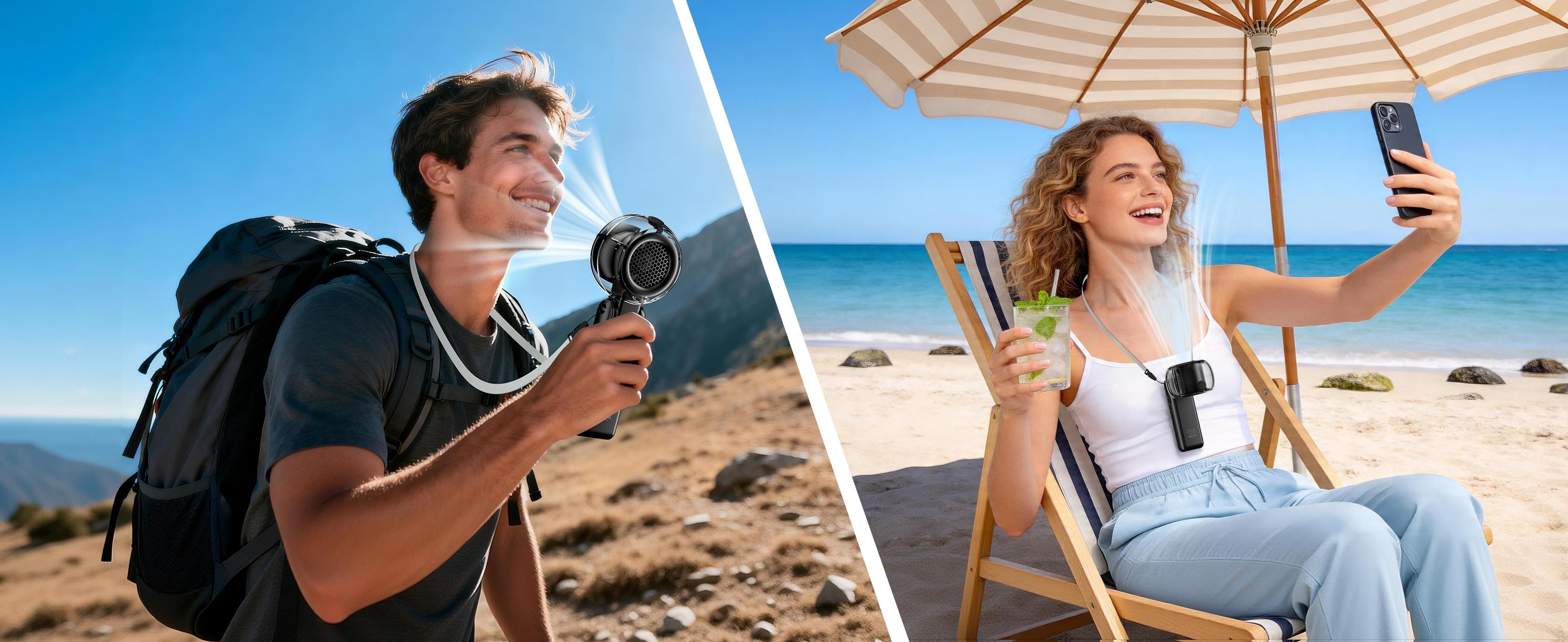 Rrtizan Handheld Misting Fan Portable - Small Personal Mister Fan Blow Cold Air, 5000mAh Rechargeable Battery, Water Spray Cooling for Summer Outdoor Travel Beach Lash Makeup, Gifts for Women