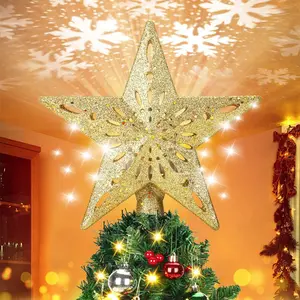 Christmas Tree Top Projection Light, Indoor Family Holiday Party Decoration Lamp, New Year Night Tree Decor, 1 Piece