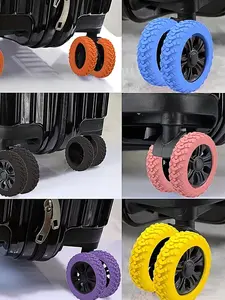 Silicone Luggage Wheel Covers Set, Quiet Noise Reduction, Travel Suitcase Wheels Protector, 8 Pieces, Hand Push Cart Wheel Caps, Travel Accessories
