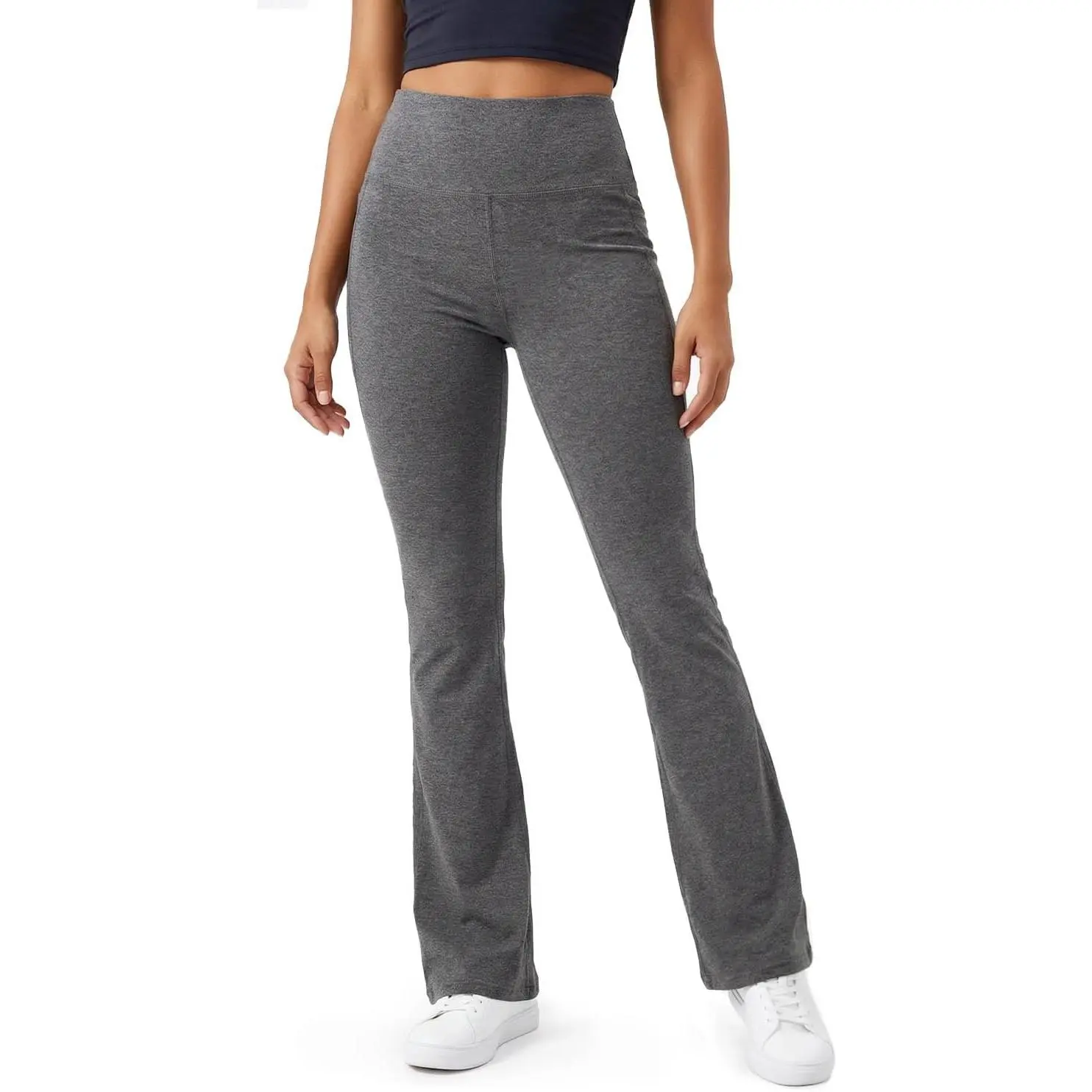 Zylioo Women's Extra Tall Cotton Yoga Pants - High Waist, Flare Leg Design, Full Length, with Side Pockets for Tall Women, Large Extra Tall