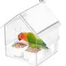 Parrot Bathing Bowl Feeder, Anti-Spill No Feather Damage External Shower Box, Suitable for Rose Ringed Parakeets and Small Parrots Bird, Bird Supplies