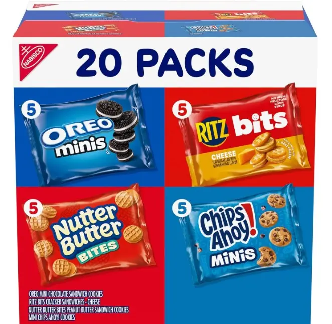 Nabisco, Classic Mix Variety Pack, Oreo Mini, Chips Ahoy! Mini, Nutter Butter Bites, Ritz Bits Cheese, 20 Snack Packs