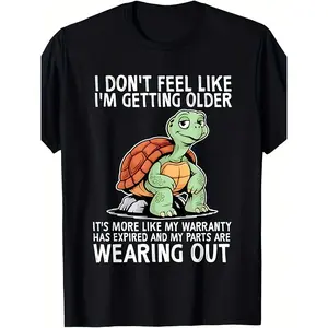 Viral "I Don't Feel Old, Just Slower" Turtle Tee| Heavyweight  Fit Shirt for Men & Women, Plus Size Available| Funny Birthday Gift with Aging Humor for All Seasons