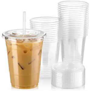 Free Gift  with your purchase: Unicup [100 Sets 16oz] Clear Plastic Cups with lids Disposable
