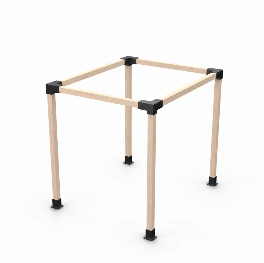 Jurrque 2.5mm Heavy-Duty Flat Pergola Bracket Kit for 4"x4" (Actual 3.5"x3.5") Lumber, Build Flat or Sloped Roofs, 8pcs (4 Corner Brackets + 4 Bases), Galvanized Steel, Expansion Bolts & Screws Included, Lumber Not Included