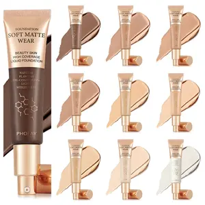 PHOFAY Full Coverage Foundation 30ml - Flawless Oil-Controlling Lightweight Formula for Even Skin Tone, Soft Matte Wear, Natural Flawless Finish