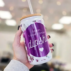 Sorry I Don't Speak Dipshit Glass Jar