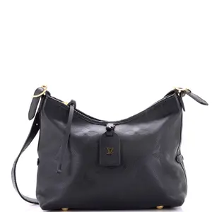 Pre-owned Louis Vuitton Leather Shoulder Bags CarryAll Hobo Monogram Empreinte Giant PM by Rebag