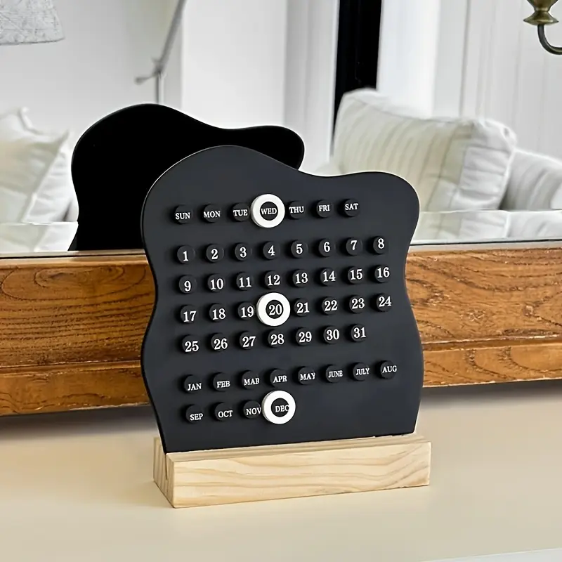 Perpetual Calendar Handmade Hoop Desk Calendar Desktop Ornament High Aesthetic Acrylic Calendar Small Ornament Photography Prop Valentine'S Day Gift Moving Gift Onboarding Gift Graduation Gift Wedding Gift Christmas Gift