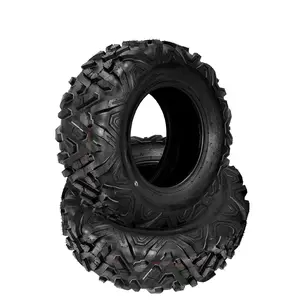 Set of 2 25x10-12 6PR ATV UTV Tires 25x10x12 All Terrain Tubeless Off-Road Tires, Heavy Duty Puncture Resistant for Trail, Sand, Mud, Rock & Street Riding