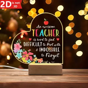 Acrylic Night Light — Suitable for Retirement, Birthday, Christmas & Teacher Milestones.