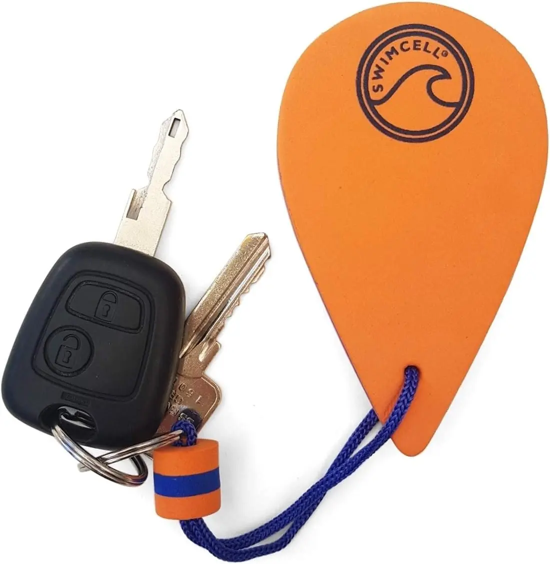 SwimCell Floating Keyring For Boat Keys - Large Foam Key Float - Orange | Floats 60gm (2oz) 3 X More than a Marine Cork. Large Bright Nautical Keychain Float - Boat Accessories, Sailing Gift for Men