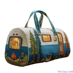 Boho Quilted Duffle Bag , Vintage Weekender Travel Tote with Shoulder Strap, Large Capacity Gym & Overnight Bag, Lightweight Carry On Luggage for Travel, Fitness & Weekend Trips