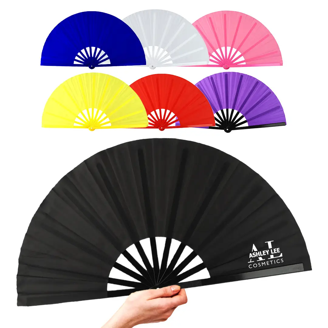 2 Pack Large Folding Clack Fan – Loud Snap Hand Fan for Line Dance, Rave, Festival, Performance, Cosplay, Costume & Cooling