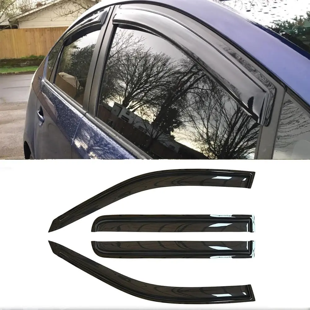 Rainproof Side Window Wind Deflectors for 2006-2009 Toyota Prius, Tape-on Sun Rain Guard Sets,Nice Looking Window Visors for Cars,Vent Deflector for 06-09 Toyota Prius 94963