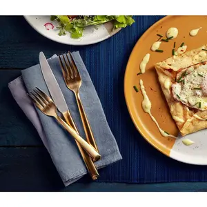 Parker Brushed Gold Plated/Forged Stainless 10PC Flatware Set