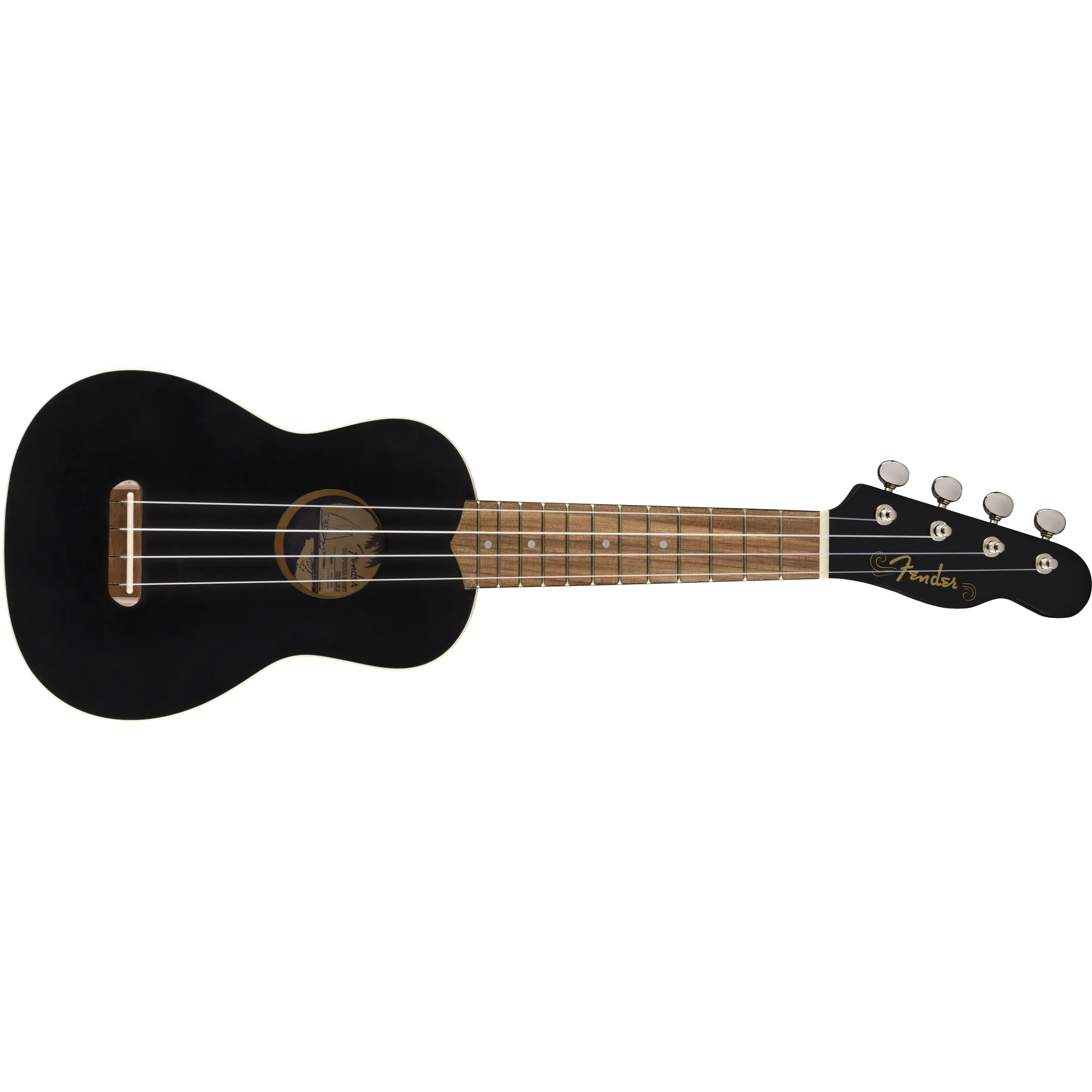 Fender Venice Soprano Ukulele Black  Walnut Fingerboard