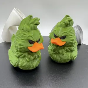 Christmas Duck Decor Green & Orange Movie Themed Plastic Indoor Outdoor Decoration with Grumpy Cartoon Design No Electricity Needed Perfect for Halloween Christmas Thanksgiving Birthday Gifts Quirky Home Decor Ornaments