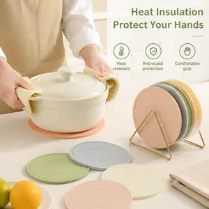 1 Piece, Round Silicone Heat Insulation Trivet Mat, Heat Resistant Anti-scald Pad for Placing Hot Cookware on Kitchen Counter and Dining Table