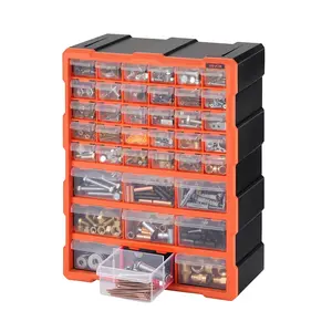 VEVOR 39-Drawer Storage Organizer, Plastic, Drawer Storage Cabinet for Garage Organization, Stackable Small Parts Organizer, Wall-Mounted Toolbox, for Hardware, Beads, Screws, Crafts, Building Bricks
