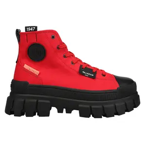 Palladium Womens Revolt Hi Tx Round Toe Hiker Casual Boots Ankle Low Heel 1-2" - Red