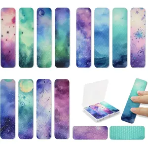 48 count Calm  Sensory Stickers - Sensory Strips Different Textures with Storage Box for Office - Adult & Teen  and Fidget  Stickers (Moon Style)