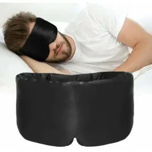 Silk Sleep Eye Mask - Hypoallergenic & Skin-Friendly Adjustable Elastic Strap for Comfortable Restful Sleep - Lightweight Breathable Design for Home Travel or Relaxation